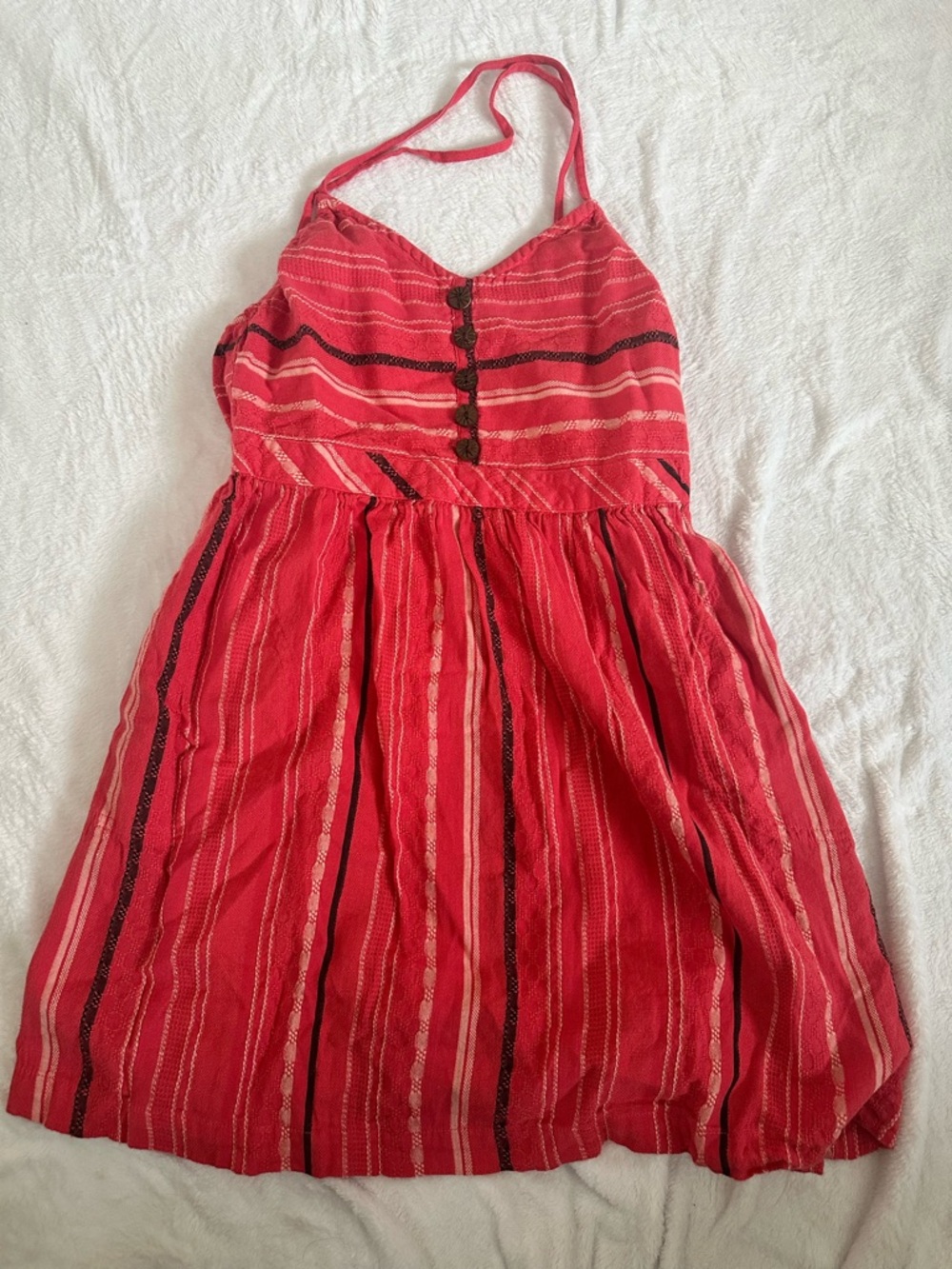 Roxy Red Striped Halter Sundress